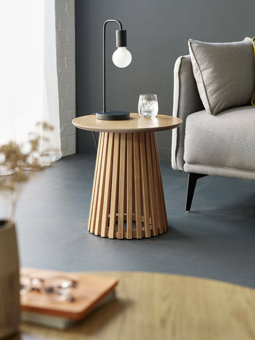 Estelle Natural Oak Round Lamp Table - Luminex FurnitureLamp TableOLL004