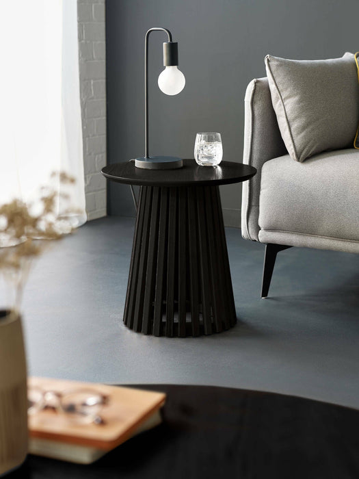 Estelle Round Lamp Table – Matte Black - Luminex FurnitureLamp TableOLL006