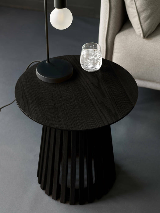 Estelle Round Lamp Table – Matte Black - Luminex FurnitureLamp TableOLL006