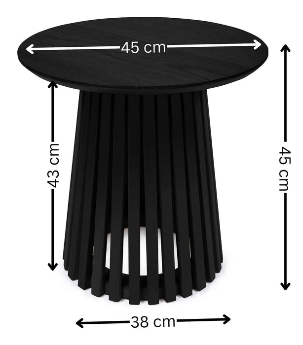 Estelle Round Lamp Table – Matte Black - Luminex FurnitureLamp TableOLL006