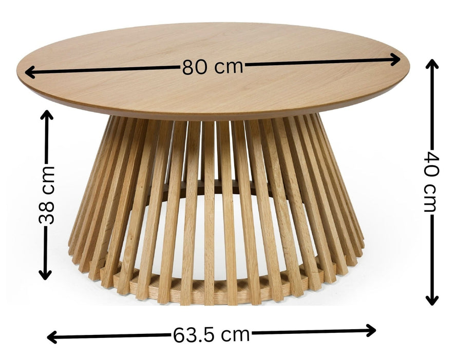 Estelle Round Slatted Coffee Table - Luminex FurnitureCoffee TableOLL001