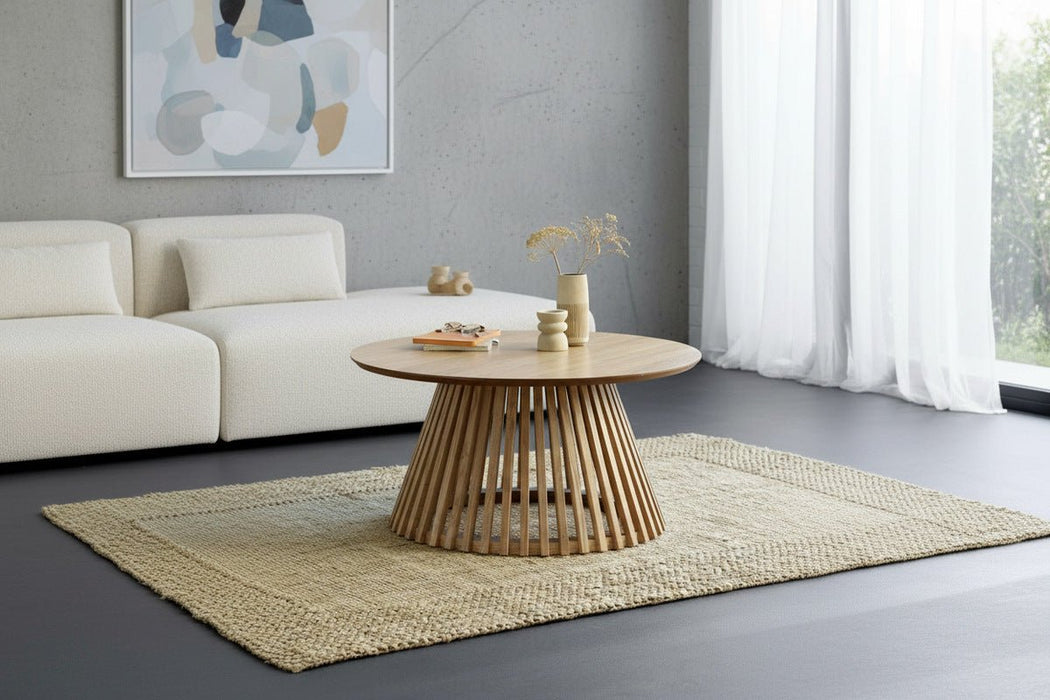 Estelle Round Slatted Coffee Table - Luminex FurnitureCoffee TableOLL001