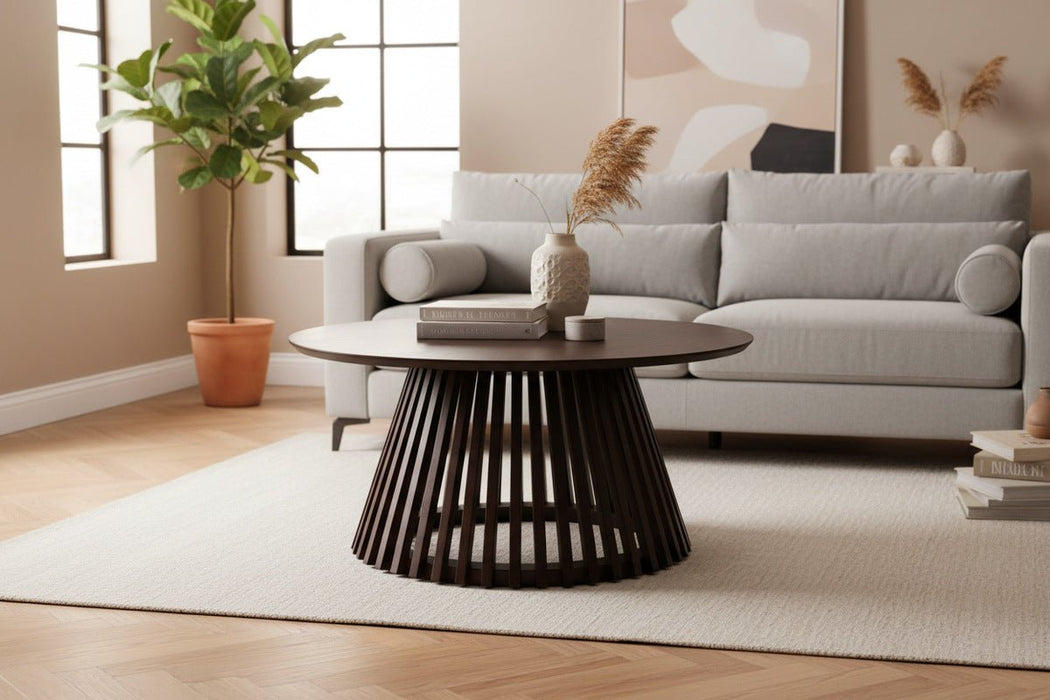 Estelle Round Slatted Coffee Table - Luminex FurnitureCoffee TableOLL001