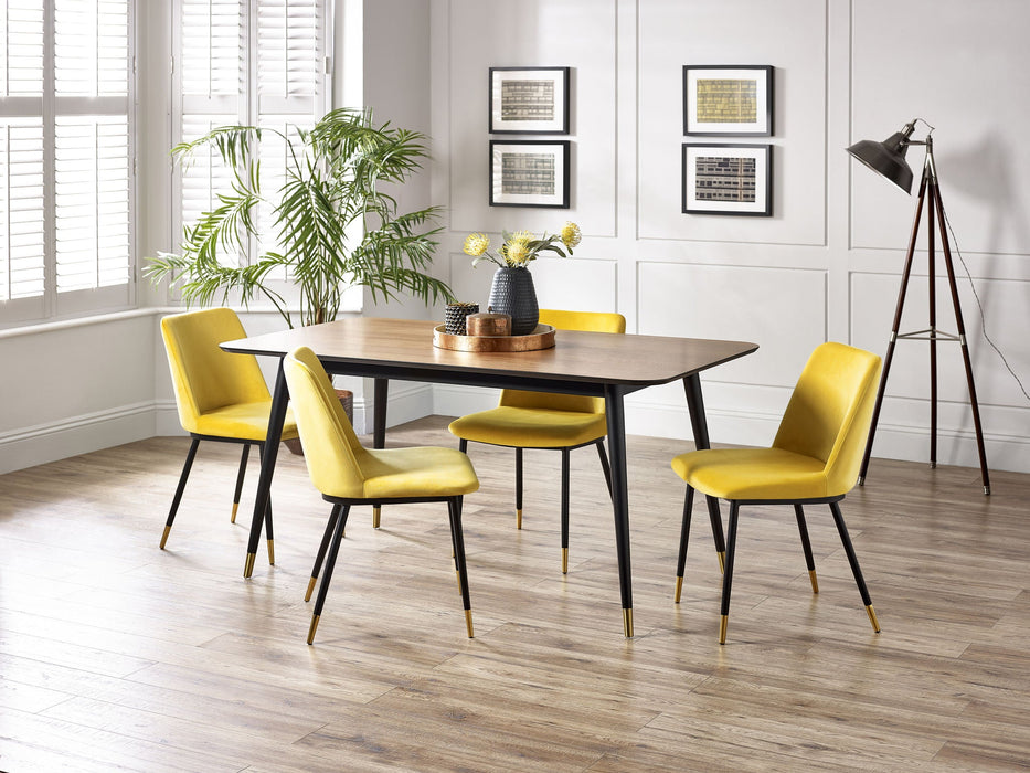 Evangeline Dining Table – Walnut & Brass Finish - Luminex FurnitureDining TableFIN001