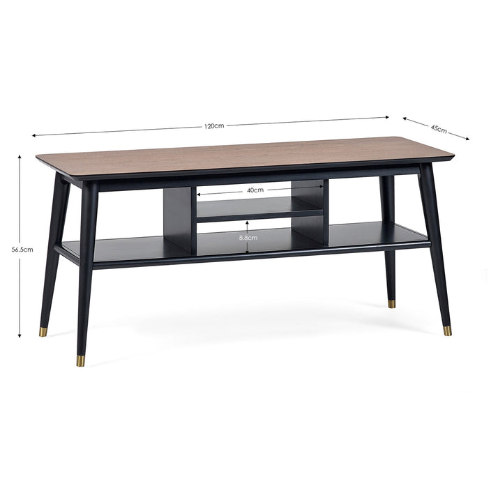 Evangeline Media Unit - Walnut & Black - Luminex FurnitureTV UnitFIN005