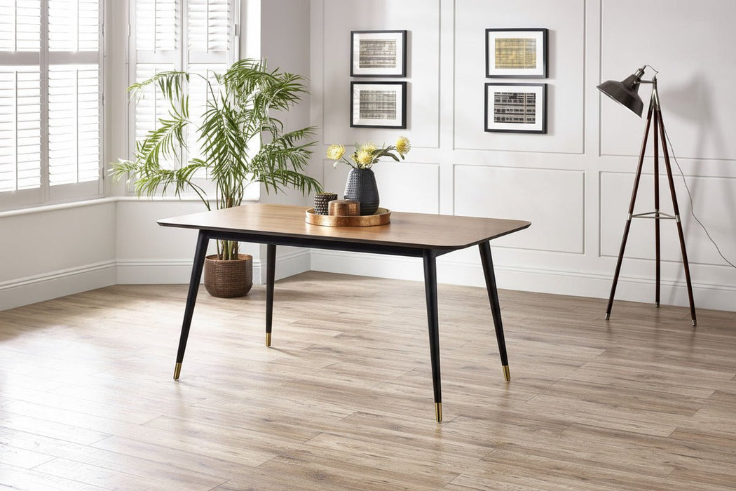 Evangeline Rectangular Dining Table – Walnut & Brass Finish - Luminex FurnitureDining TableFIN001