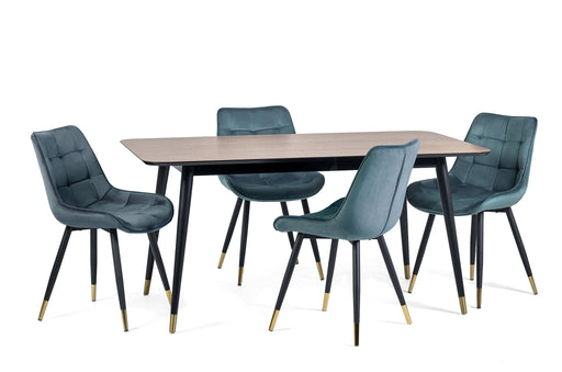Evangeline Rectangular Table & 4 Green Cairo Chairs - Luminex FurnitureDining SetFIN055