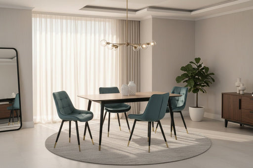 Evangeline Rectangular Table & 4 Green Cairo Chairs - Luminex FurnitureDining SetFIN055