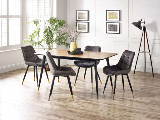 Evangeline Rectangular Table & 4 Grey Cairo Chairs - Luminex FurnitureDining SetFIN054