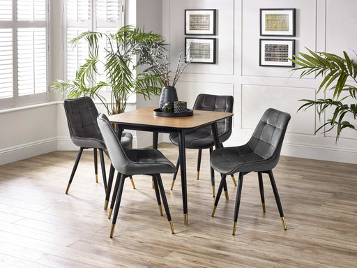 Evangeline Square Table & 4 Grey Cairo Chairs - Luminex FurnitureDining SetFIN057