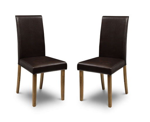 Felicity Dining Chairs Set of 2 – Black or Brown Faux Leather - Luminex FurnitureChairsHUD003