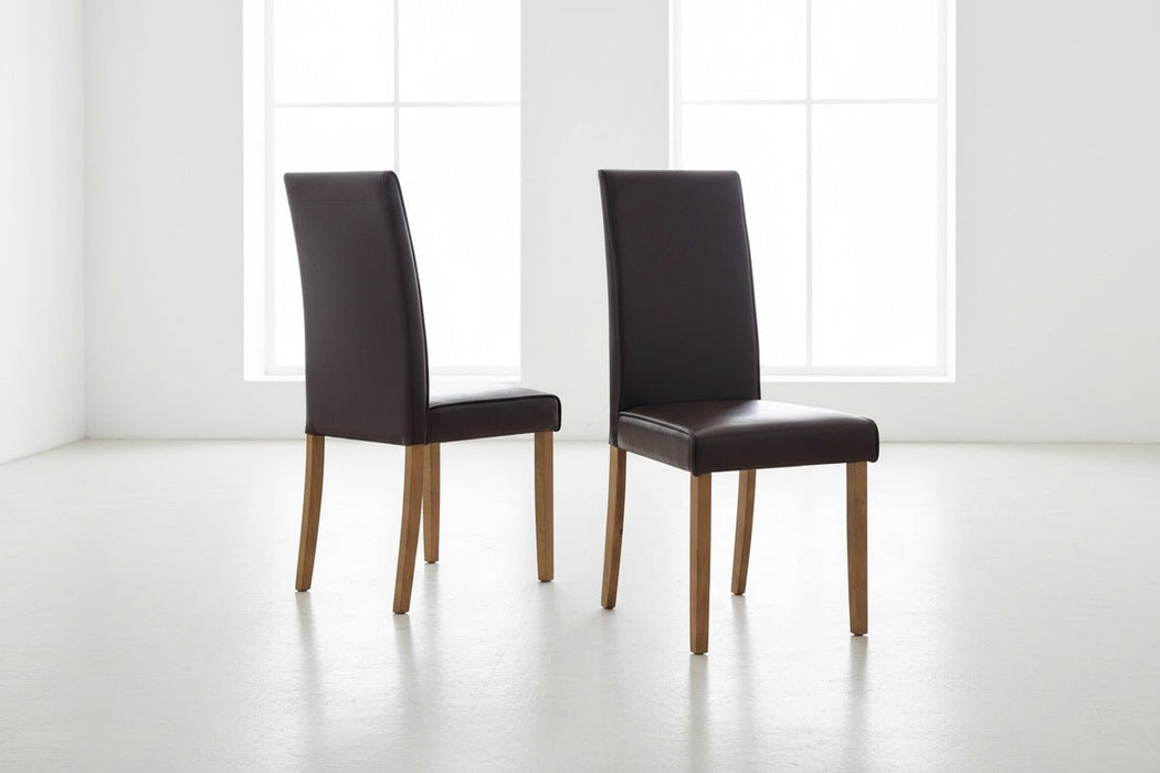 Felicity Dining Chairs Set of 2 – Black or Brown Faux Leather - Luminex FurnitureChairsHUD005