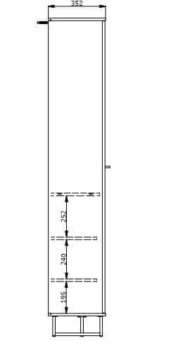 Ferano Oak Effect Tall Slim Wardrobe - Luminex FurnitureWardrobe3125