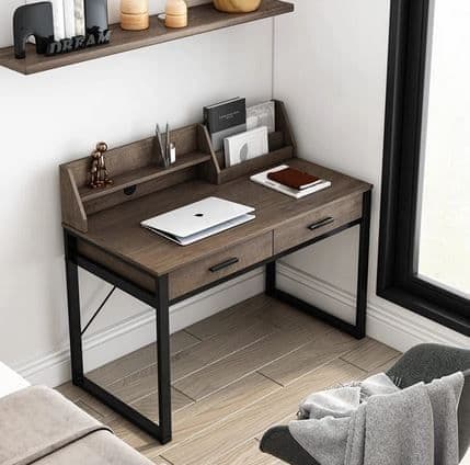 Ferrano Dark Walnut Effect Writing Desk - Luminex FurnitureDesk3184