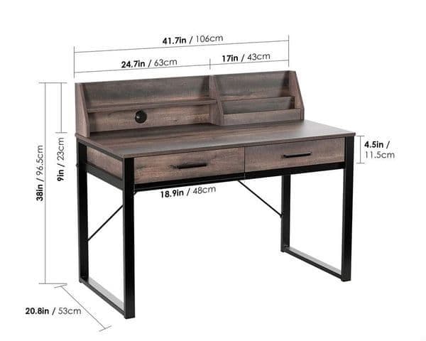 Ferrano Dark Walnut Effect Writing Desk - Luminex FurnitureDesk3184