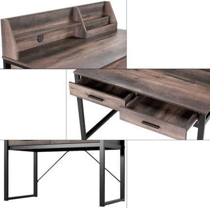 Ferrano Dark Walnut Effect Writing Desk - Luminex FurnitureDesk3184