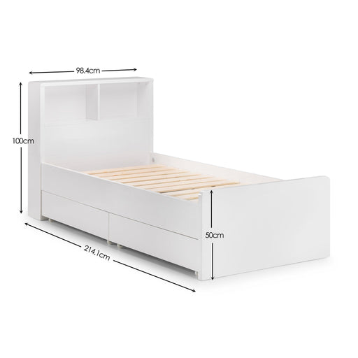 Florence Bookcase 90cm Single Bed - Luminex FurnitureWooden BedsMAN213