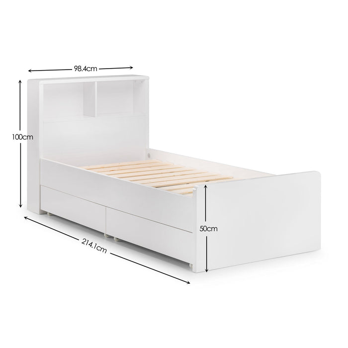 Florence Bookcase 90cm Single Bed - Luminex FurnitureWooden BedsMAN213