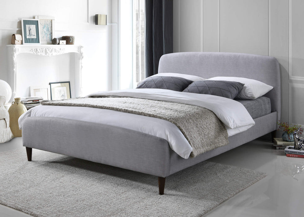 Geneva Bed Light Grey Fabric - Luminex FurnitureBedGEN46LGREY
