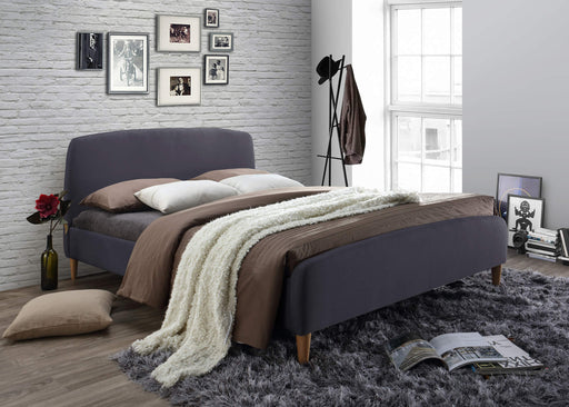 Geneva Dark Grey Fabric Bed - Luminex FurnitureBedGEN46DGREY