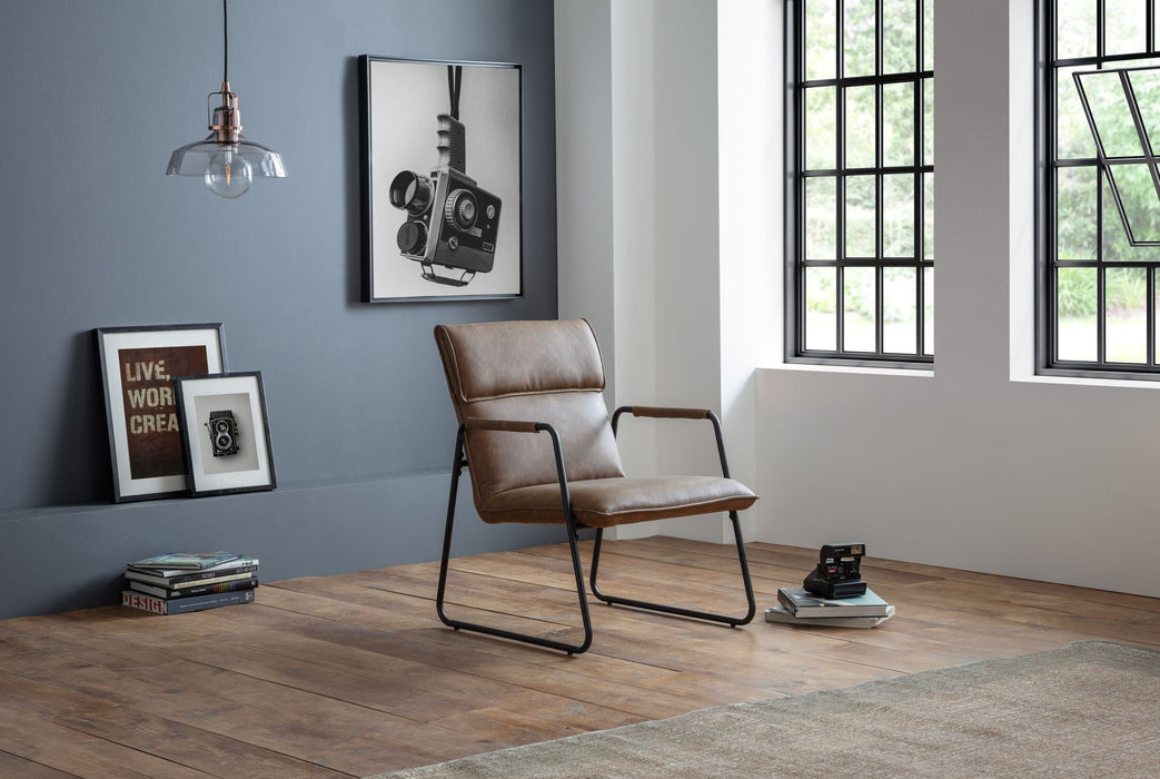 Graham Chair – Brown Faux Leather - Luminex FurnitureOccasional ChairsGRA401