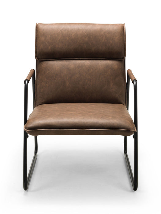 Graham Chair – Brown Faux Leather - Luminex FurnitureOccasional ChairsGRA401