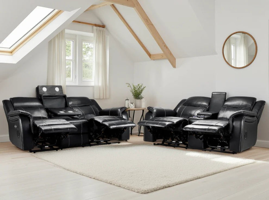 Grosvenor Black 2 Seater Tech Recliner Sofa – Electric - Luminex FurnitureSofasgts_black_2_str