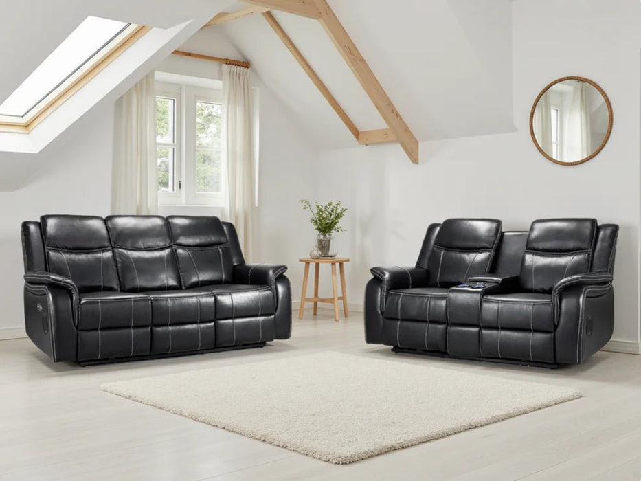 Grosvenor Black 3+2 Tech Recliner Sofa Set – Electric - Luminex FurnitureSofasgts_black_3+2