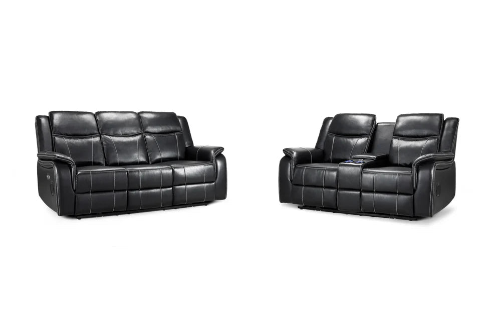 Grosvenor Black 3+2 Tech Recliner Sofa Set – Electric - Luminex FurnitureSofasgts_black_3+2