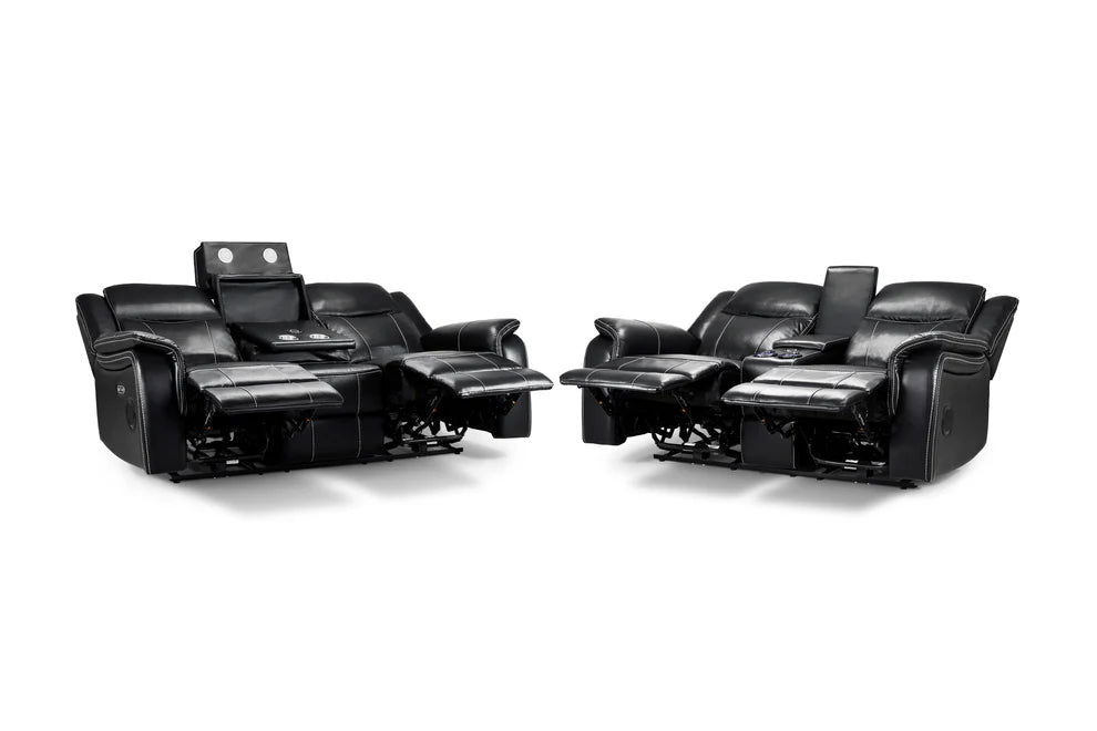 Grosvenor Black 3+2 Tech Recliner Sofa Set – Electric - Luminex FurnitureSofasgts_black_3+2