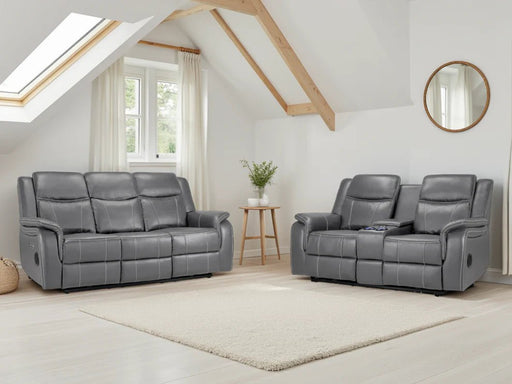 Grosvenor Grey 3+2 Tech Recliner Sofa Set – Electric - Luminex FurnitureSofasgts_grey_3+2