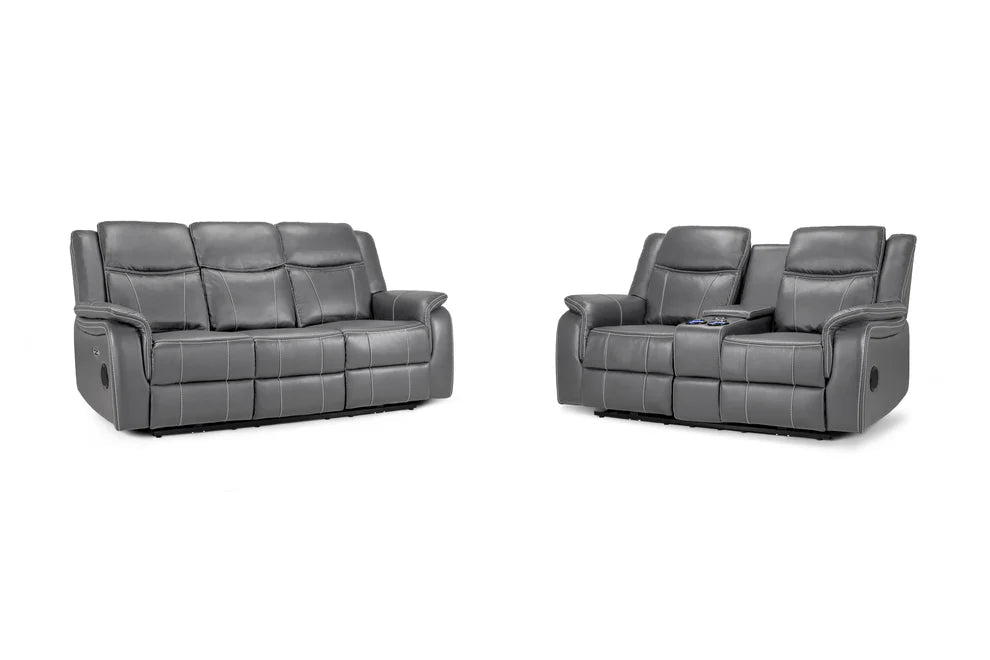 Grosvenor Grey 3+2 Tech Recliner Sofa Set – Electric - Luminex FurnitureSofasgts_grey_3+2