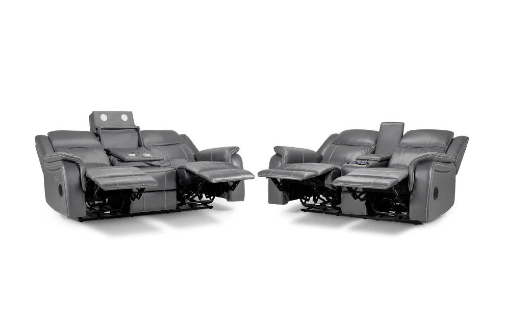Grosvenor Grey 3+2 Tech Recliner Sofa Set – Electric - Luminex FurnitureSofasgts_grey_3+2