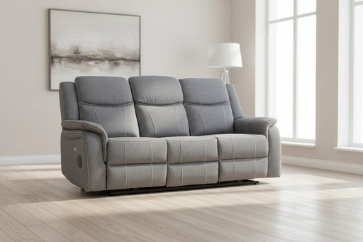 Grosvenor Grey Fabric 3 Seater Tech Electric Recliner Sofa - Luminex FurnitureSofasgts_grey_fabric_3_str