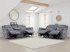 Grosvenor Grey Fabric 3+2 Tech Recliner Sofa Set – Electric - Luminex FurnitureSofasgts_grey_fabric_3+2