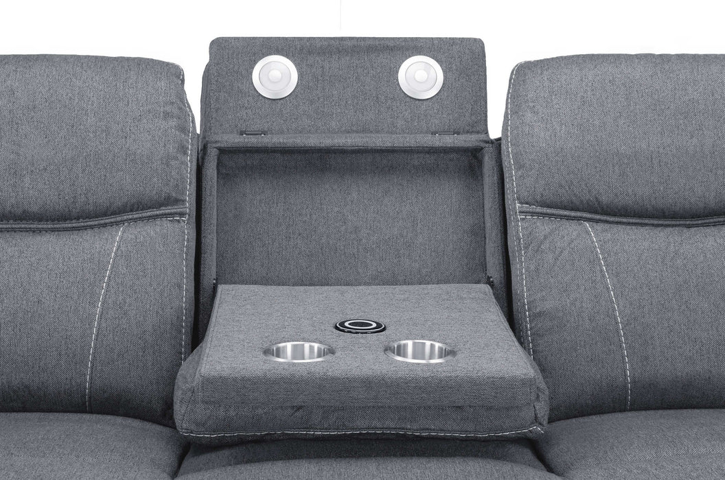Grosvenor Grey Fabric 3+2 Tech Recliner Sofa Set – Electric - Luminex FurnitureSofasgts_grey_fabric_3+2