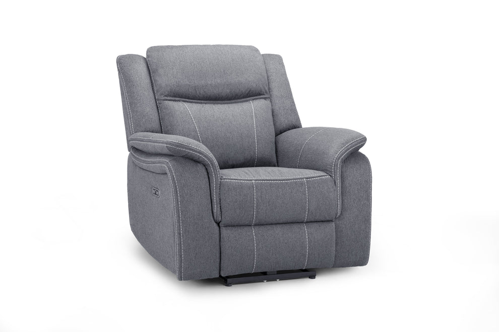 Grosvenor Grey Fabric Tech Recliner Armchair – Electric - Luminex FurnitureOccasional Chairsgts_grey_fabric_armchair