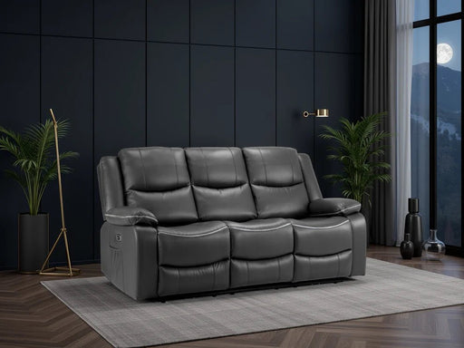 Hadleigh Black 3 Seater Electric Recliner Sofa – Faux Leather - Luminex FurnitureSofasharald_3str_black