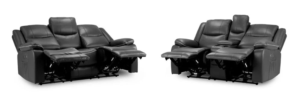 Hadleigh Black 3 Seater Electric Recliner Sofa – Faux Leather - Luminex FurnitureSofasharald_3str_black