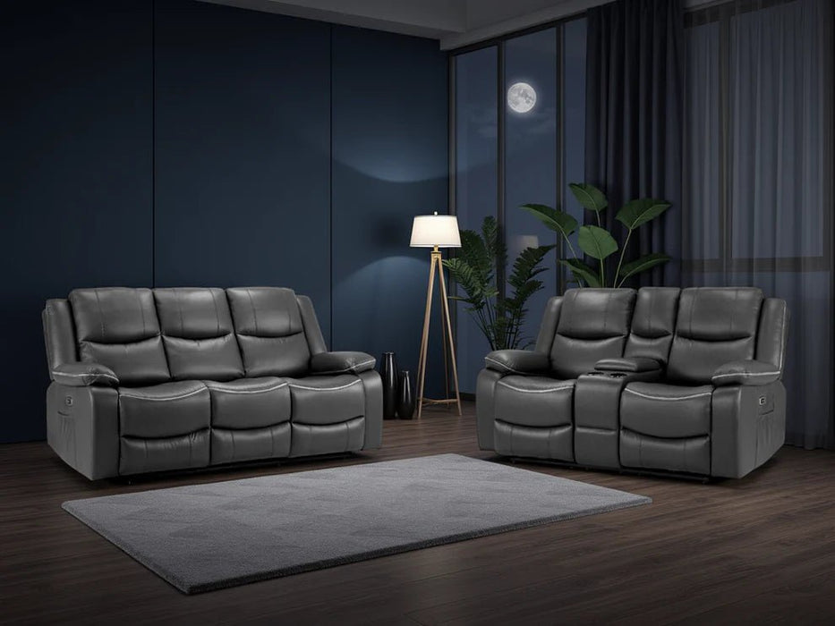 Hadleigh Black 3+2 Electric Recliner Sofa Set – Faux Leather - Luminex FurnitureSofasharald_3+2_black