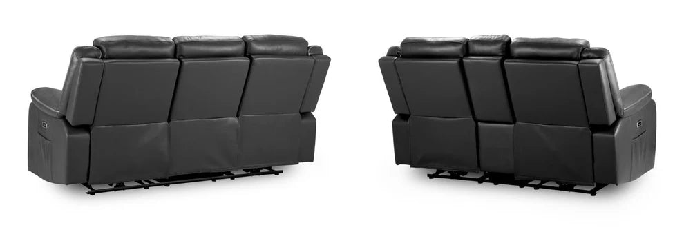 Hadleigh Black 3+2 Electric Recliner Sofa Set – Faux Leather - Luminex FurnitureSofasharald_3+2_black