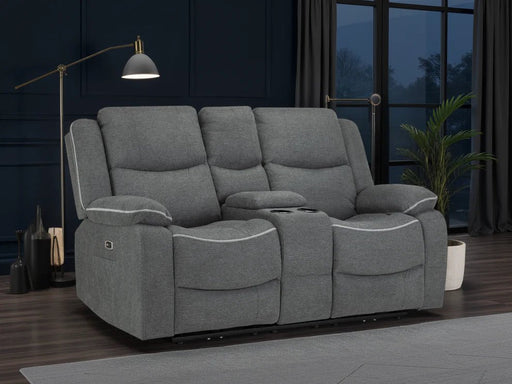 Hadleigh Grey Fabric 2 Seater Electric Recliner Sofa - Luminex FurnitureSofasharald_2str_grey_fabric