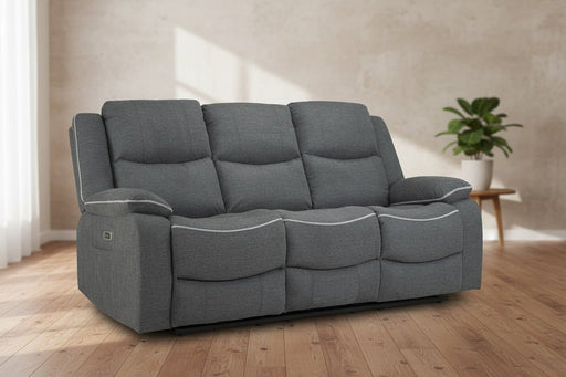 Hadleigh Grey Fabric 3 Seater Electric Recliner Sofa - Luminex FurnitureSofasharald_3str_grey_fabric