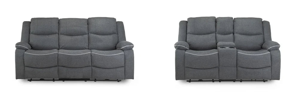 Hadleigh Grey Fabric 3+2 Electric Recliner Sofa Set - Luminex FurnitureSofasharald_3+2_grey_fabric