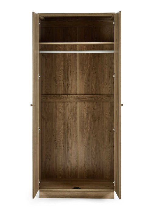 Halden 2 Door Wardrobe Oak - Luminex FurnitureWardrobeING005
