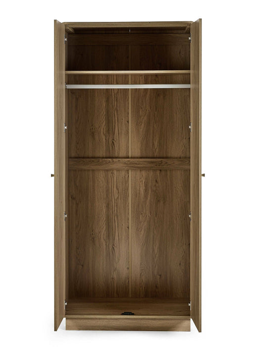 Halden 2 Door Wardrobe Oak - Luminex FurnitureWardrobeING005