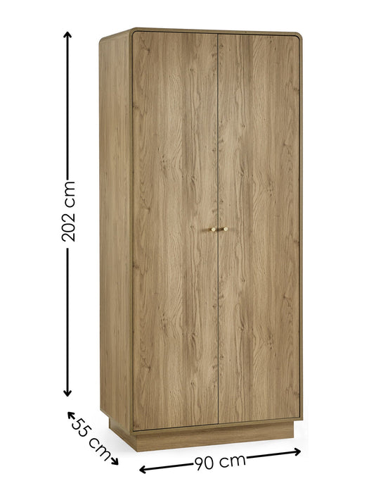 Halden 2 Door Wardrobe Oak - Luminex FurnitureWardrobeING005