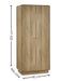 Halden 2 Door Wardrobe Oak - Luminex FurnitureWardrobeING005