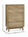 Halden 5 Drawer Chest in Oak - Luminex FurnitureChest of drawersING003