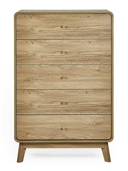 Halden 5 Drawer Chest in Oak - Luminex FurnitureChest of drawersING003